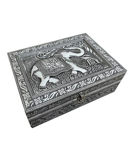 ORIGEN Home Decor Joyero organizador elefante Cajas Y Joyeros | Caja Blanco Rectangular - 7x20x15cm