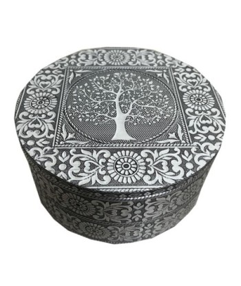 ORIGEN Home Decor Caja redonda arbol de vida Cajas Y Joyeros | Caja Blanco Redondo - 7x13x13cm