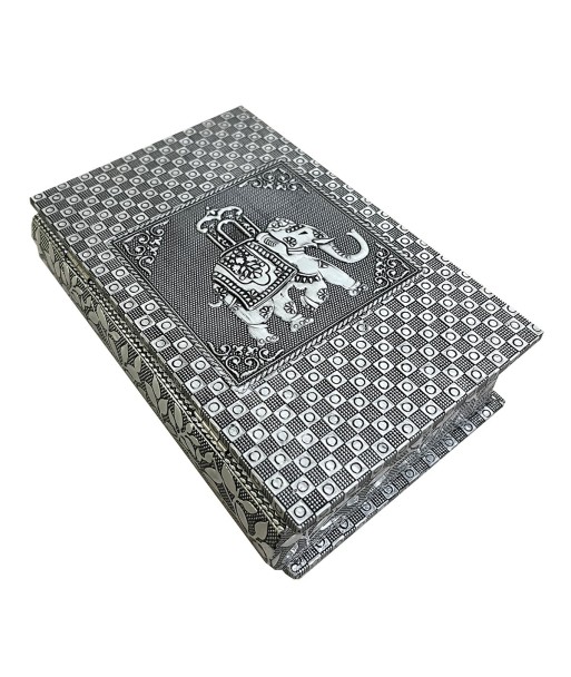 ORIGEN Home Decor Caja libro elefante Elefante Cajas Y Joyeros | Cajas de libro Blanco Rectangular - 20x13x6cm