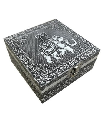 ORIGEN Home Decor Joyero organizador elefante Cajas Y Joyeros | Caja Blanco Rectangular - 6x13x13cm