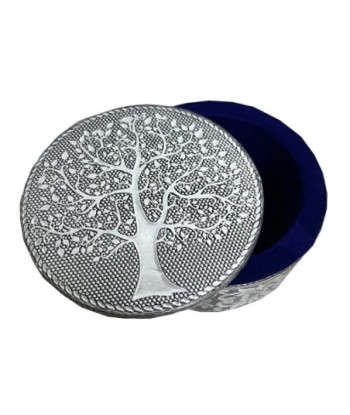 ORIGEN Home Decor Caja redonda arbol de vida Cajas Y Joyeros | Caja Blanco Redondo - 5x10x10cm