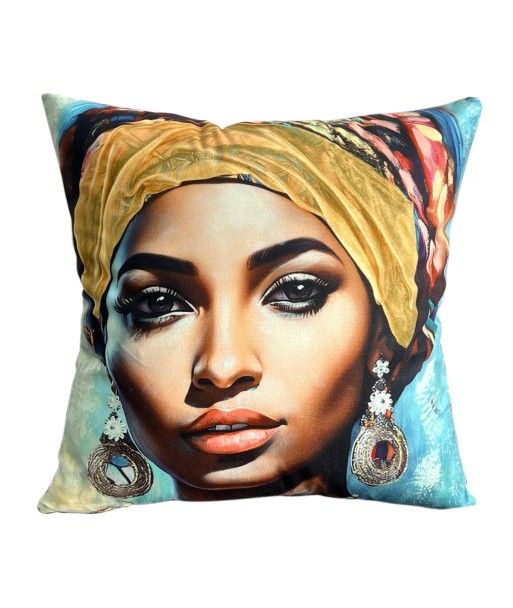 Cojín Africano Etnico 45x45cm para Decoración del Hogar, Cojín de Algodón 100%, Accesorio Ideal para Sofás y