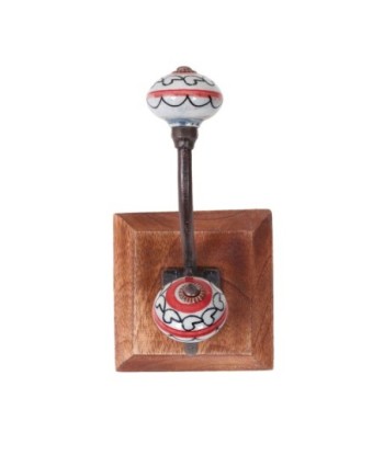 ORIGEN Home Decor Percha pomo doble Percheros | Perchero Marrón - 18x10x11cm