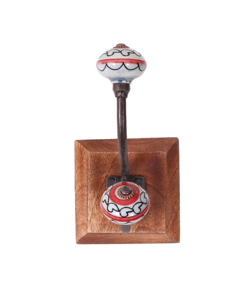 ORIGEN Home Decor Percha pomo doble Percheros | Perchero Marrón - 18x10x11cm