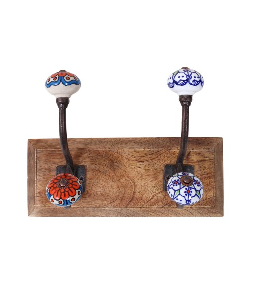 ORIGEN Home Decor Percha pomos dobles Percheros | Perchero Marrón - 19x26x10cm