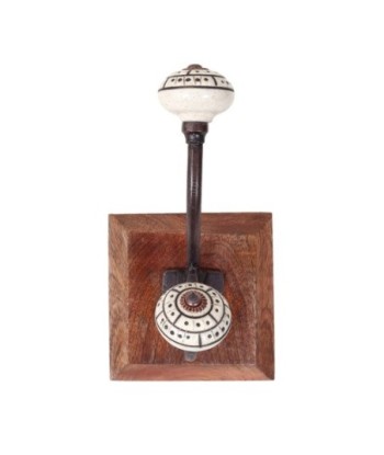 ORIGEN Home Decor Percha pomo doble Percheros | Perchero Marrón - 18x10x11cm