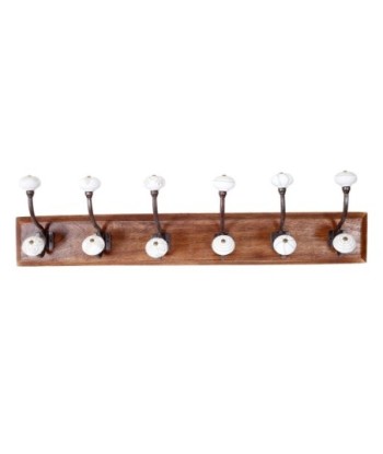 ORIGEN Home Decor Percha pomos dobles Percheros | Perchero Marrón - 19x70x12cm