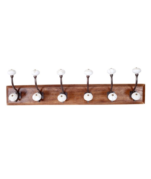 ORIGEN Home Decor Percha pomos dobles Percheros | Perchero Marrón - 19x70x12cm