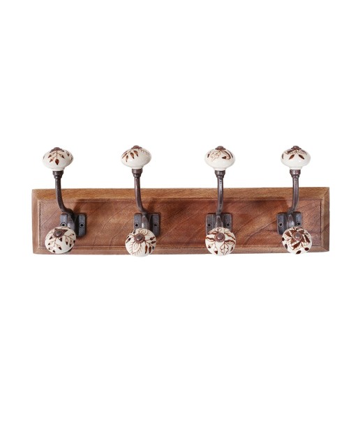ORIGEN Home Decor Percha pomos dobles Percheros | Perchero Marrón - 19x46x12cm