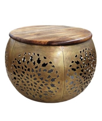 ORIGEN Home Decor Mesa grande Mueble Auxiliar | Mesa auxiliar Dorado - 41x62x62cm