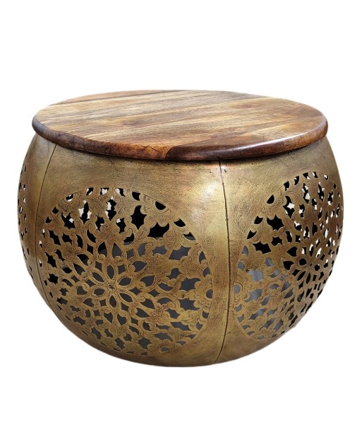 ORIGEN Home Decor Mesa grande Mueble Auxiliar | Mesa auxiliar Dorado - 41x62x62cm