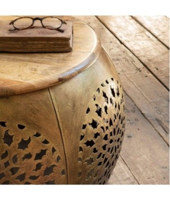 ORIGEN Home Decor Mesa grande Mueble Auxiliar | Mesa auxiliar Dorado - 41x62x62cm