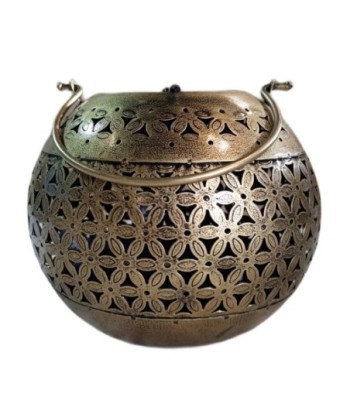 ORIGEN Home Decor Cuenco grande portavelas Jarrones Y Portavelas | Jarrón Plateado - 14x17x17cm
