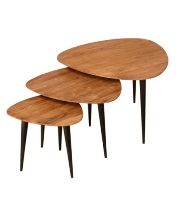 ORIGEN Home Decor Mesas 3 U Mueble Auxiliar | Mesa auxiliar Marrón - 47x68x68cm