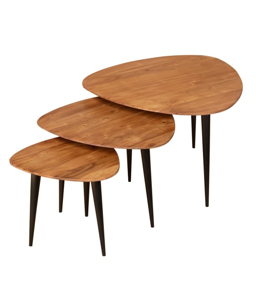 ORIGEN Home Decor Mesas 3 U Mueble Auxiliar | Mesa auxiliar Marrón - 47x68x68cm