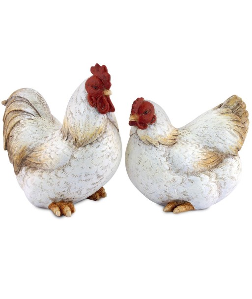 By SIGRIS Gallo Y Gallina Grande Incluye 2 Unidades Figuras Animales Colección Rústico Signes Grimalt Decor And
