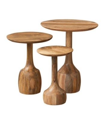 ORIGEN Home Decor Mesas 3 U Mueble Auxiliar | Mesa auxiliar Marrón - 60x50x50cm