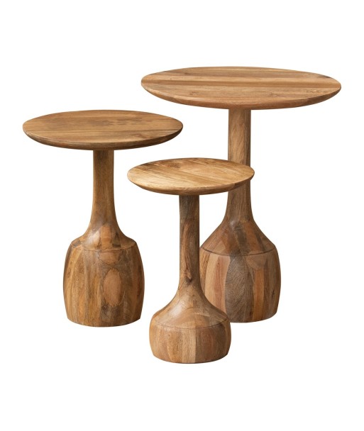 ORIGEN Home Decor Mesas 3 U Mueble Auxiliar | Mesa auxiliar Marrón - 60x50x50cm