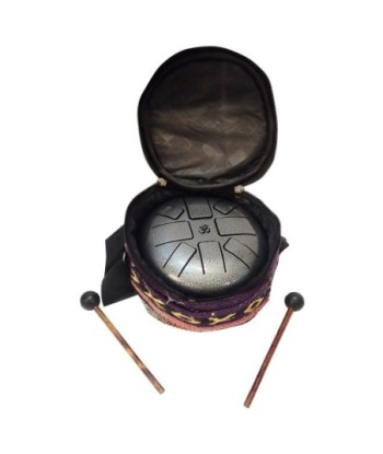 ORIGEN Home Decor Tambor metal Complementos Natura | Instrumento de música Negro - 8x17x17cm