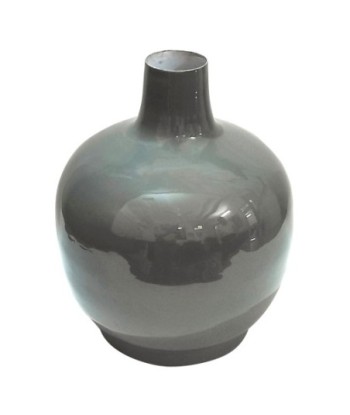 ORIGEN Home Decor Jarrón metal Jarrones Y Portavelas | Jarrón Negro - 21x17x17cm