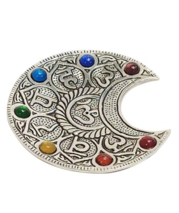 ORIGEN Home Decor Plato luna chakra Complementos Natura | Plato Plateado Redondo - 1x12x12cm