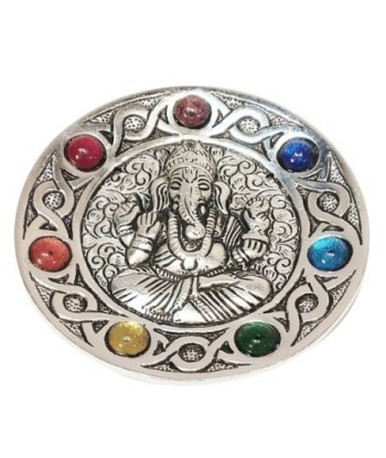 ORIGEN Home Decor Plato chakra ganesh Complementos Natura | Plato Plateado Redondo - 1x11x11cm