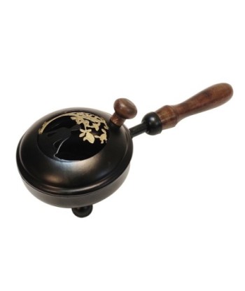ORIGEN Home Decor Quemador hierro con mango Complementos Natura | Incienso Negro - 7x21x9cm