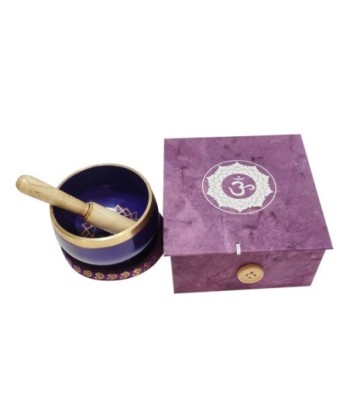 ORIGEN Home Decor Bowl tibetano con palo Complementos Natura | Instrumento de música Lila - 5x9x9cm