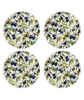 ORIGEN Home Decor posavasos aceitunas 4 U Posavasos | Verde Redondo - 1x10x10cm