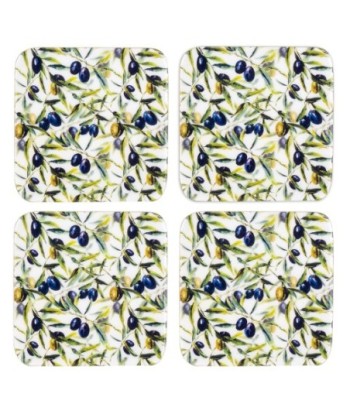 ORIGEN Home Decor posavasos aceitunas 4 U Posavasos | Verde Rectangular - 1x10x10cm