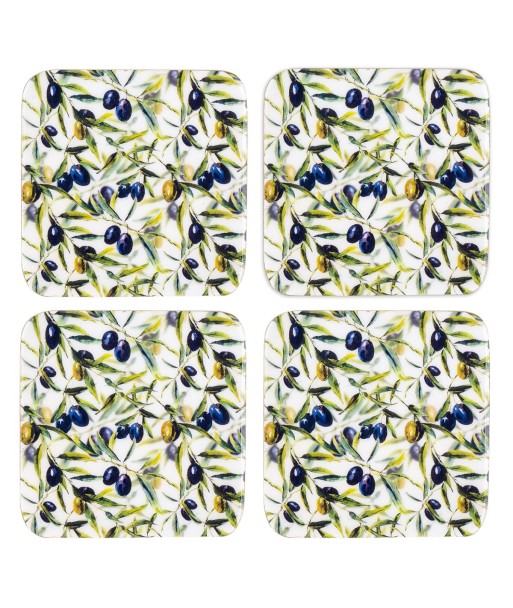 ORIGEN Home Decor posavasos aceitunas 4 U Posavasos | Verde Rectangular - 1x10x10cm