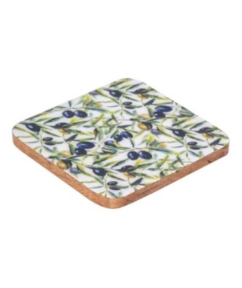 ORIGEN Home Decor posavasos aceitunas 4 U Posavasos | Verde Rectangular - 1x10x10cm