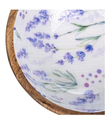 ORIGEN Home Decor Bowl lavanda Cajas Y Bandejas | Cuenco Bol Marrón Redondo - 7x20x20cm