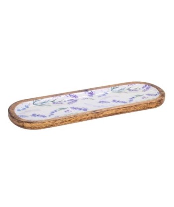 ORIGEN Home Decor Bandeja oval lavanda Cajas Y Bandejas | Bandeja Marrón Ovalado - 3x46x14cm