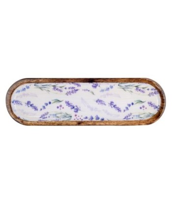 ORIGEN Home Decor Bandeja oval lavanda Cajas Y Bandejas | Bandeja Marrón Ovalado - 3x46x14cm