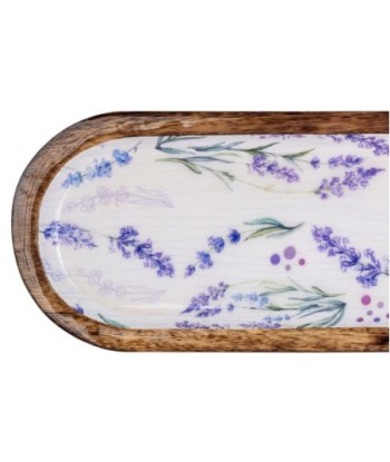 ORIGEN Home Decor Bandeja oval lavanda Cajas Y Bandejas | Bandeja Marrón Ovalado - 3x46x14cm