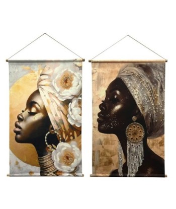 Lienzo Enrollable Africana 2 Dif. | Cuadro Étnico Decorativo para Pared | Arte Moderno para Hogar