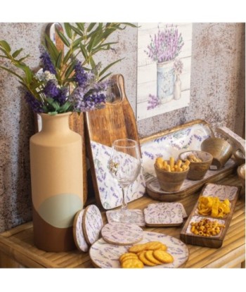 ORIGEN Home Decor Tabla de cortar lavanda Cajas Y Bandejas | Tabla Marrón Rectangular - 3x35x19cm