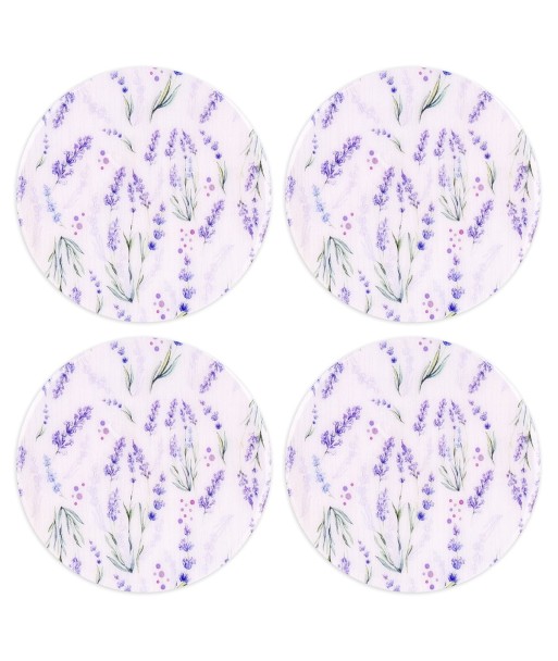 ORIGEN Home Decor posavasos lavanda 4 U Posavasos | Blanco Redondo - 1x10x10cm