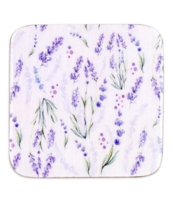 ORIGEN Home Decor posavasos lavanda 4 U Posavasos | Blanco Cuadrado - 1x10x10cm