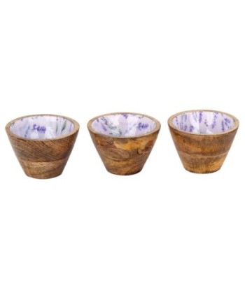 ORIGEN Home Decor Bandeja lavanda con bowls Posavasos | Bandeja Marrón - 3x38x13cm