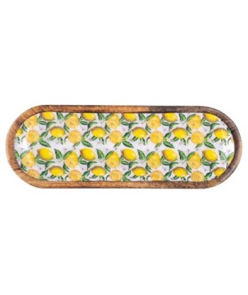 ORIGEN Home Decor Bandeja limones con bowls Cajas Y Bandejas | Bandeja Amarillo - 3x38x13cm