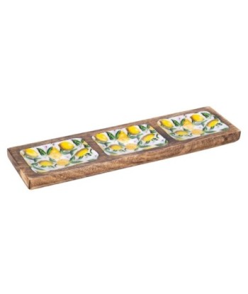 ORIGEN Home Decor Bandeja rectangular limones Cajas Y Bandejas | Bandeja Amarillo Rectangular - 3x36x10cm