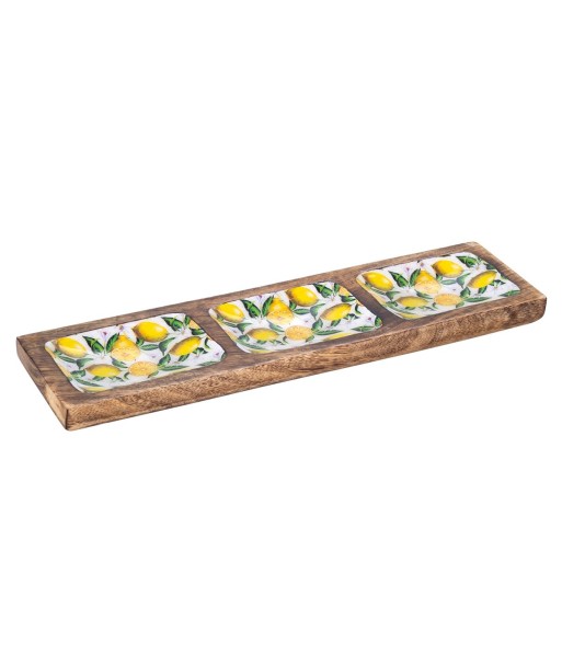 ORIGEN Home Decor Bandeja rectangular limones Cajas Y Bandejas | Bandeja Amarillo Rectangular - 3x36x10cm