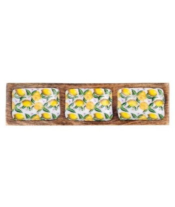 ORIGEN Home Decor Bandeja rectangular limones Cajas Y Bandejas | Bandeja Amarillo Rectangular - 3x36x10cm