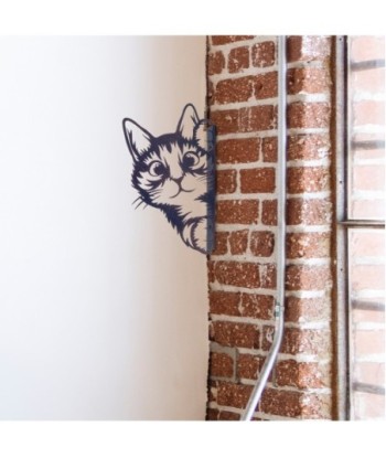 ORIGEN Home Decor Adorno gato Apliques Metal | Placa de Metal Negro - 14x20x2cm