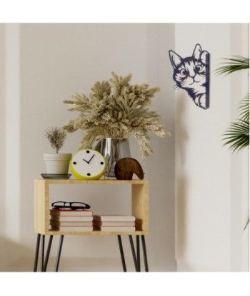 ORIGEN Home Decor Adorno gato Apliques Metal | Placa de Metal Negro - 14x20x2cm
