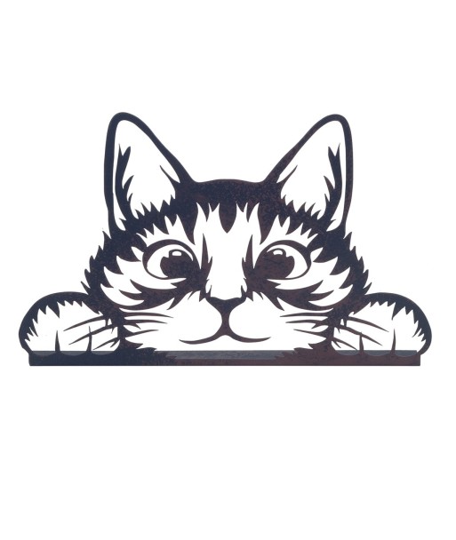 ORIGEN Home Decor Adorno gato Placas Metal | Placa de Metal Negro - 13x20x2cm