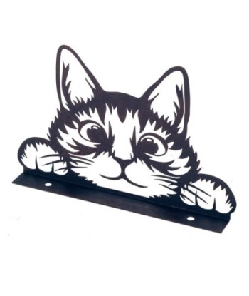 ORIGEN Home Decor Adorno gato Placas Metal | Placa de Metal Negro - 13x20x2cm