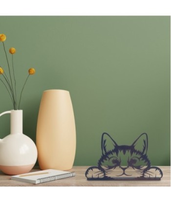 ORIGEN Home Decor Adorno gato Placas Metal | Placa de Metal Negro - 13x20x2cm